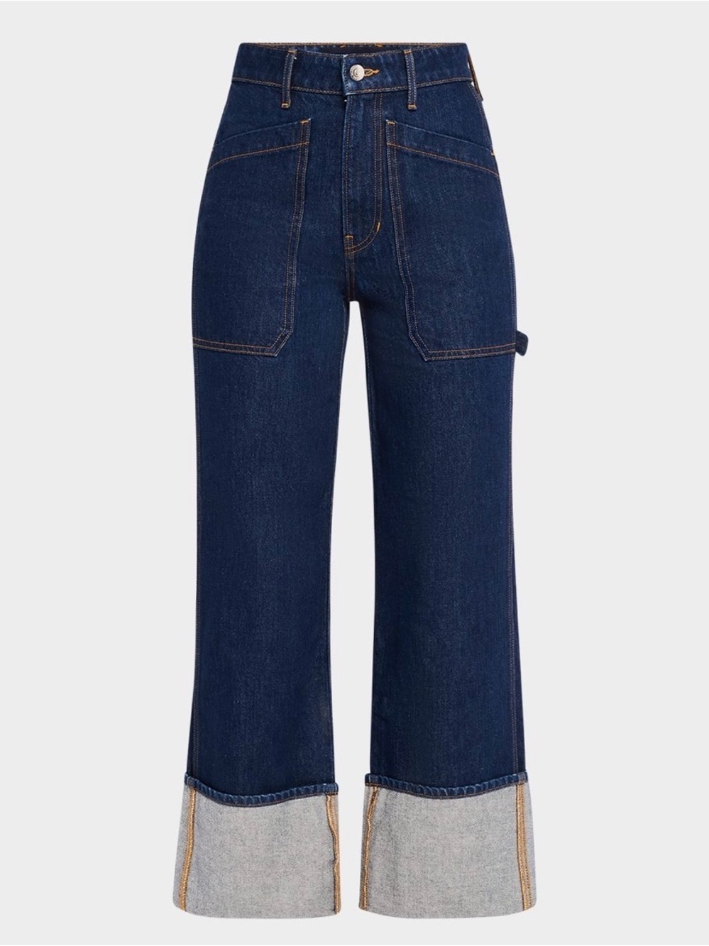 Veronica Beard Dark Indigo Cropped Wide-Leg Jeans - Picture 4 of 7